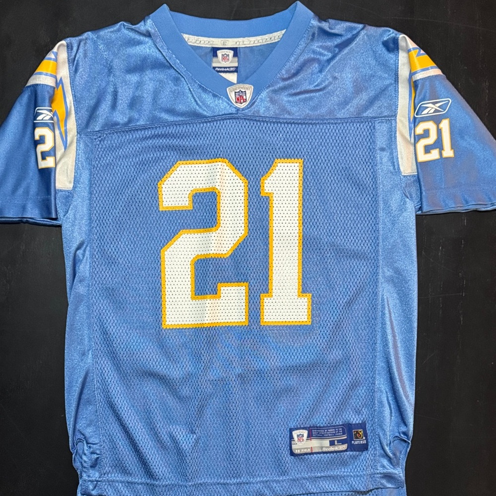 San Diego Chargers #21 TOMLINSON Reebok Blue Jersey size Large